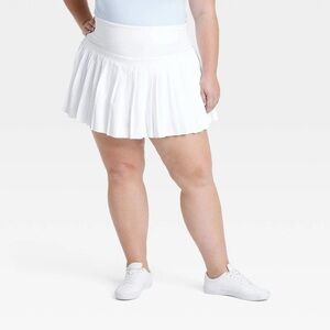 Women's High-Rise Woven Pleated Skort 15.75" - All In Motion™ White XXL
